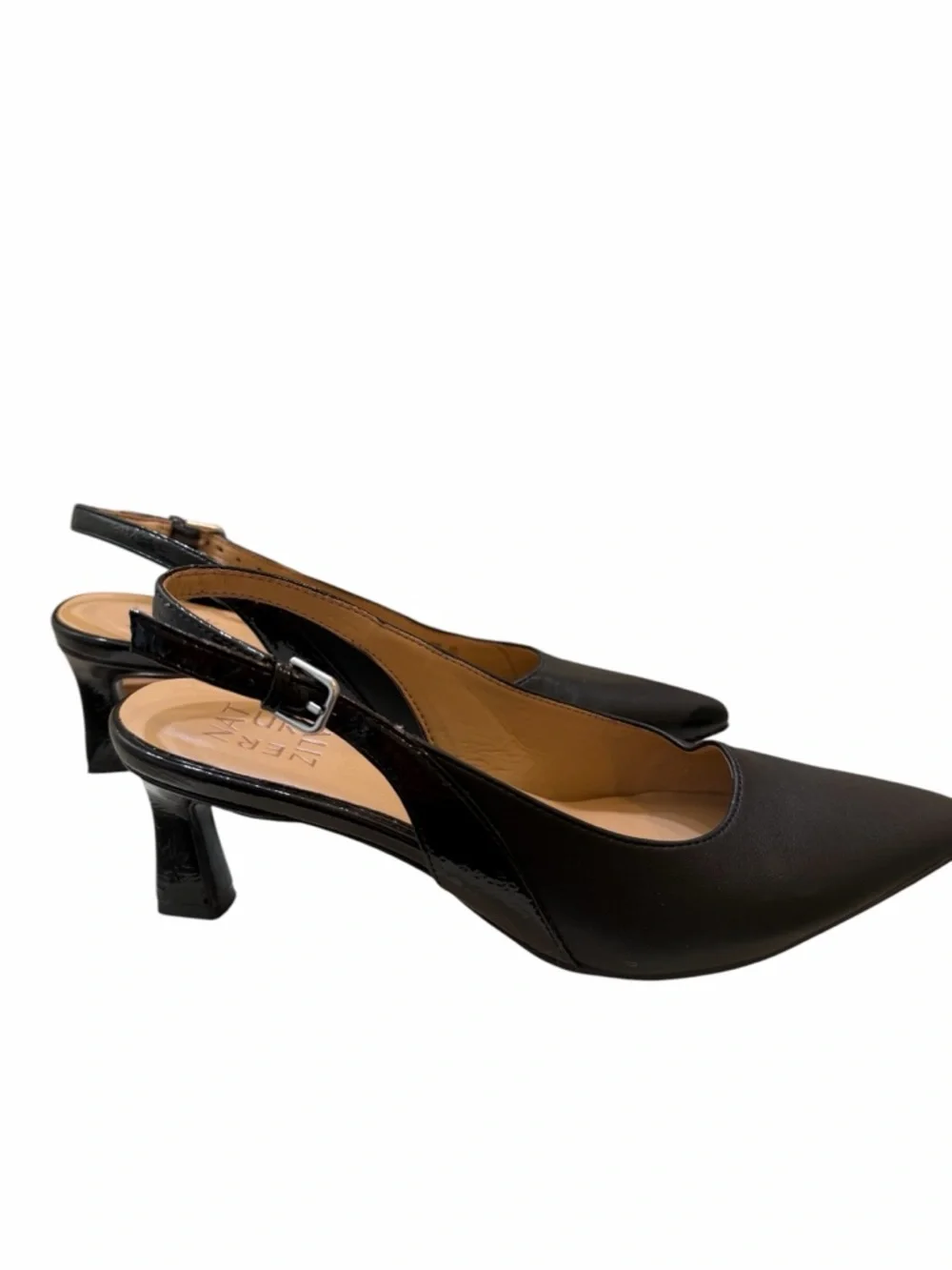 Naturalizer Black Slingback Heels Size 8 Pointed Toe Pumps Classic Career Shoes - Picture 3 of 10